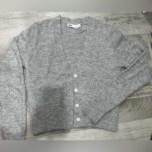 Zara Heather Gray Knit Cardigan